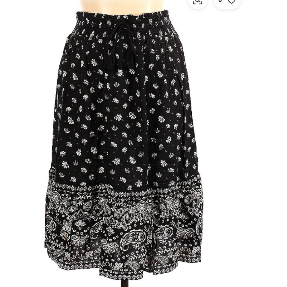 Women's Black White Skirt